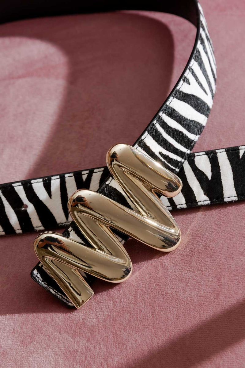 Zebra Gold Mm Belt Zebra L/Xl