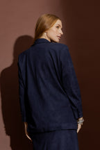 Navy Suede Blazer