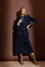 Navy Suede Blazer