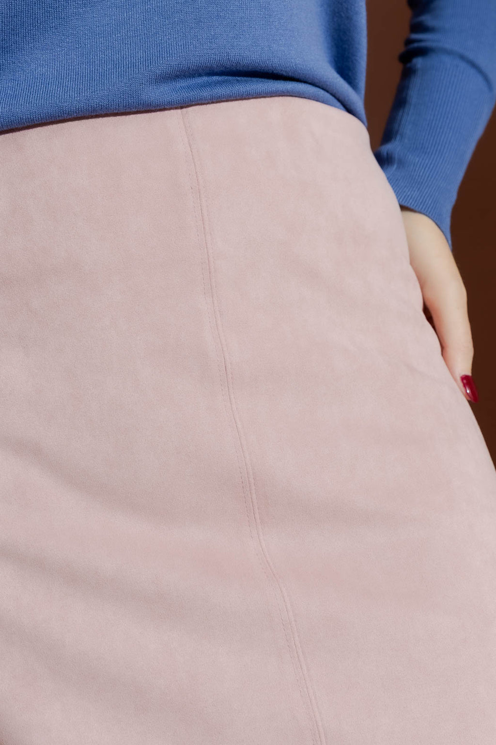 Pink Suede Skirt