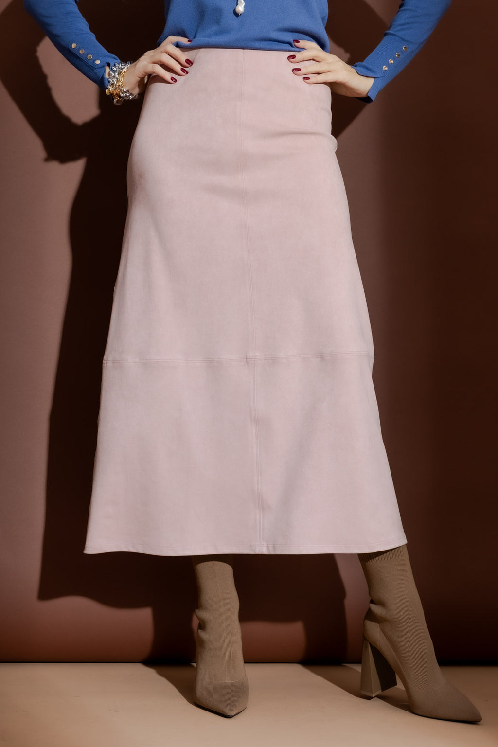 Pink Suede Skirt