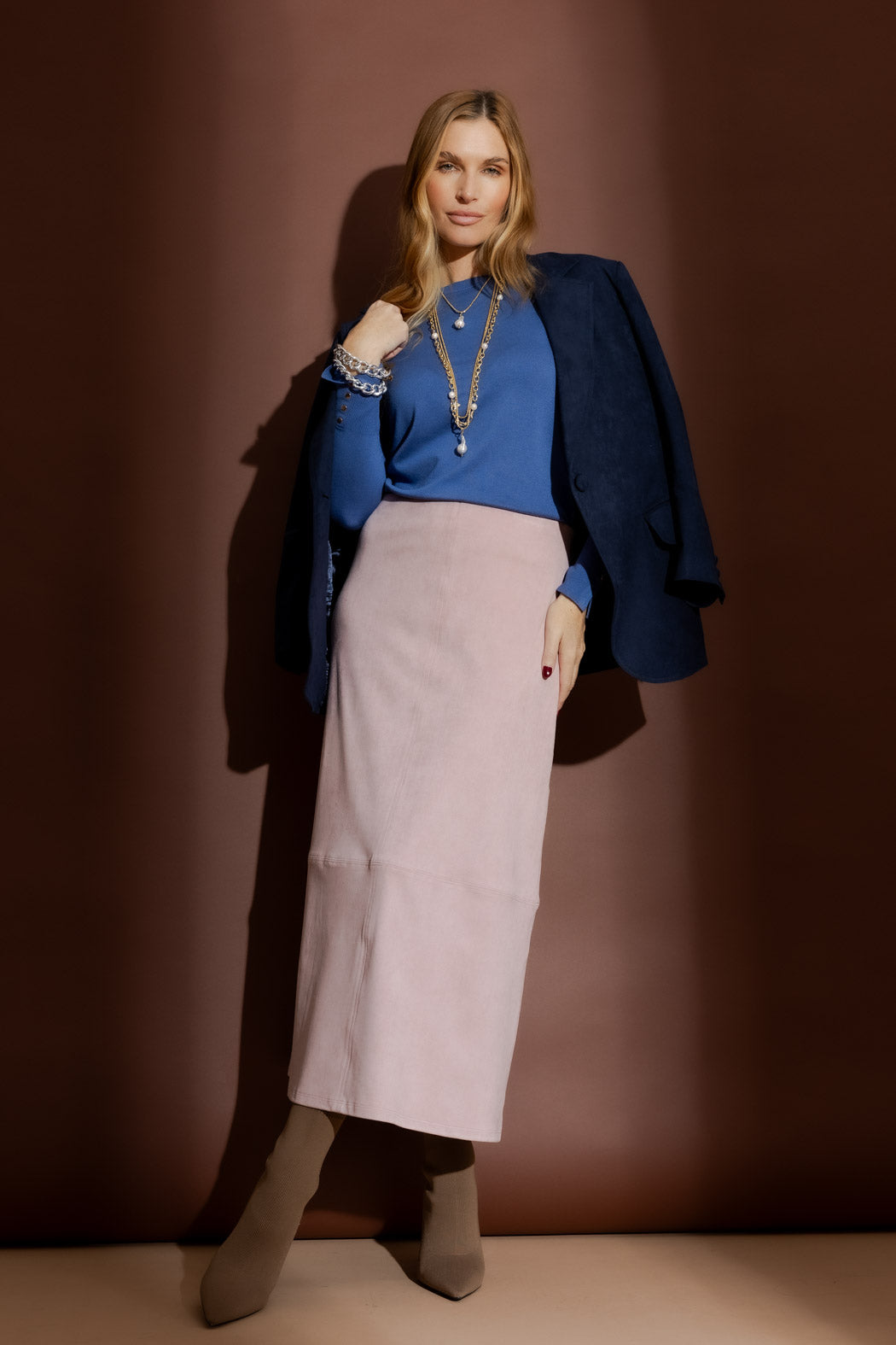 Pink Suede Skirt
