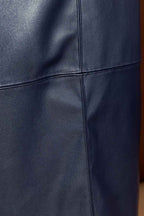 Navy Faux Leather Skirt