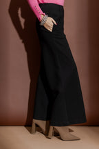 Black Ponte Pintuck Jet Culotte