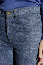 Blue Marble Denim Barrel Jean