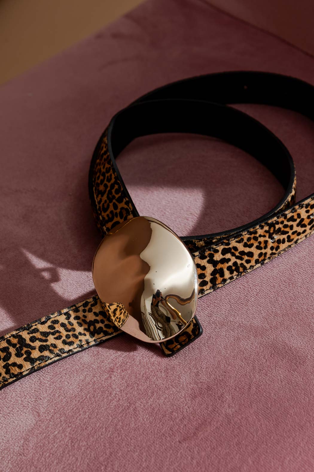 Leopard Gold Dome Belt Leopard L/Xl