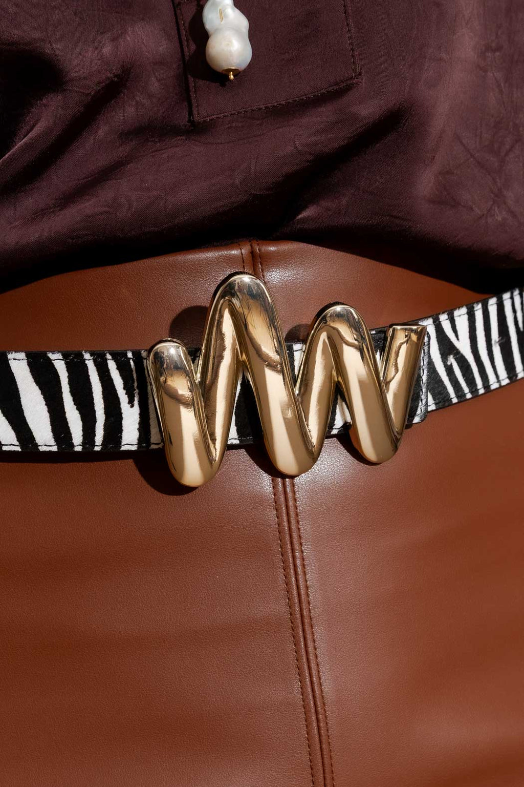Zebra Gold Mm Belt Zebra L/Xl