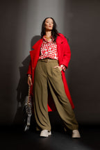 Khaki Cleo Belt Pant