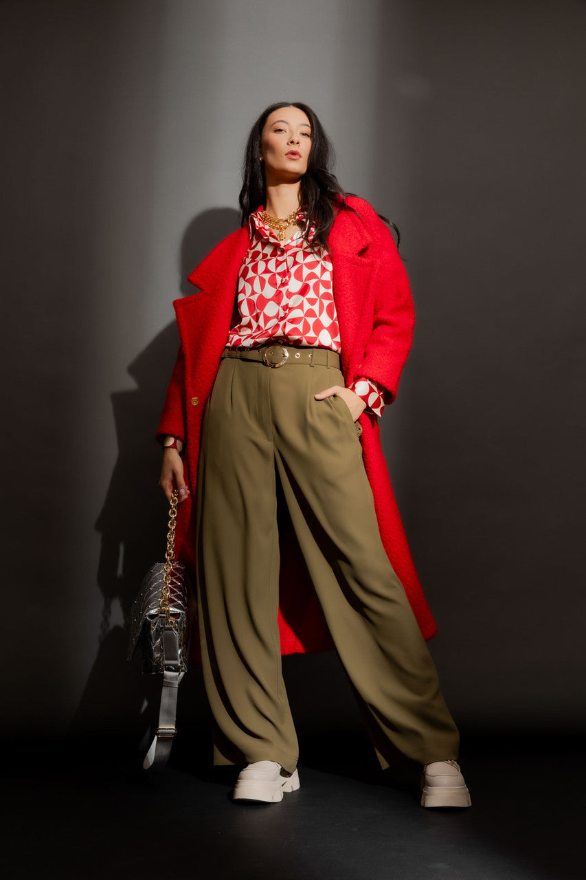 Khaki Cleo Belt Pant