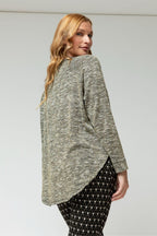 Black Gold Sparkle V Neck Top Jumper - Sale