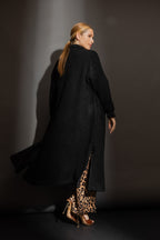 Black Lurex Zip Coat