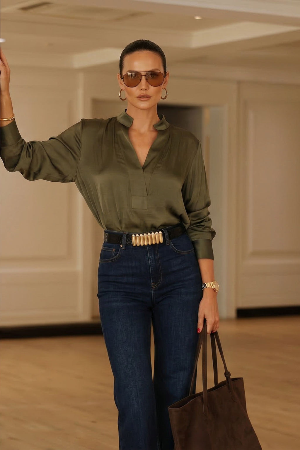 Khaki Glow Milan Blogger Shirt