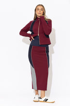 Raspberry Scuba Movement Skirt