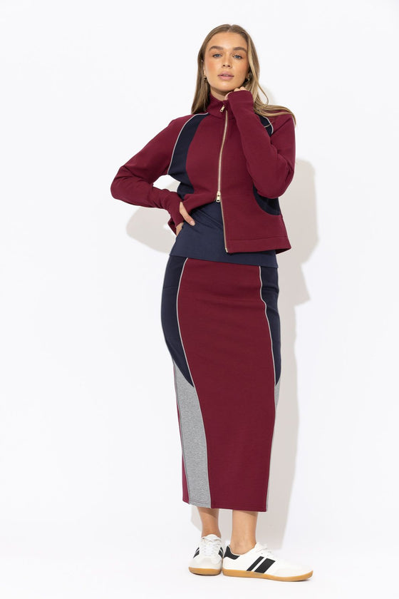 Raspberry Scuba Movement Skirt