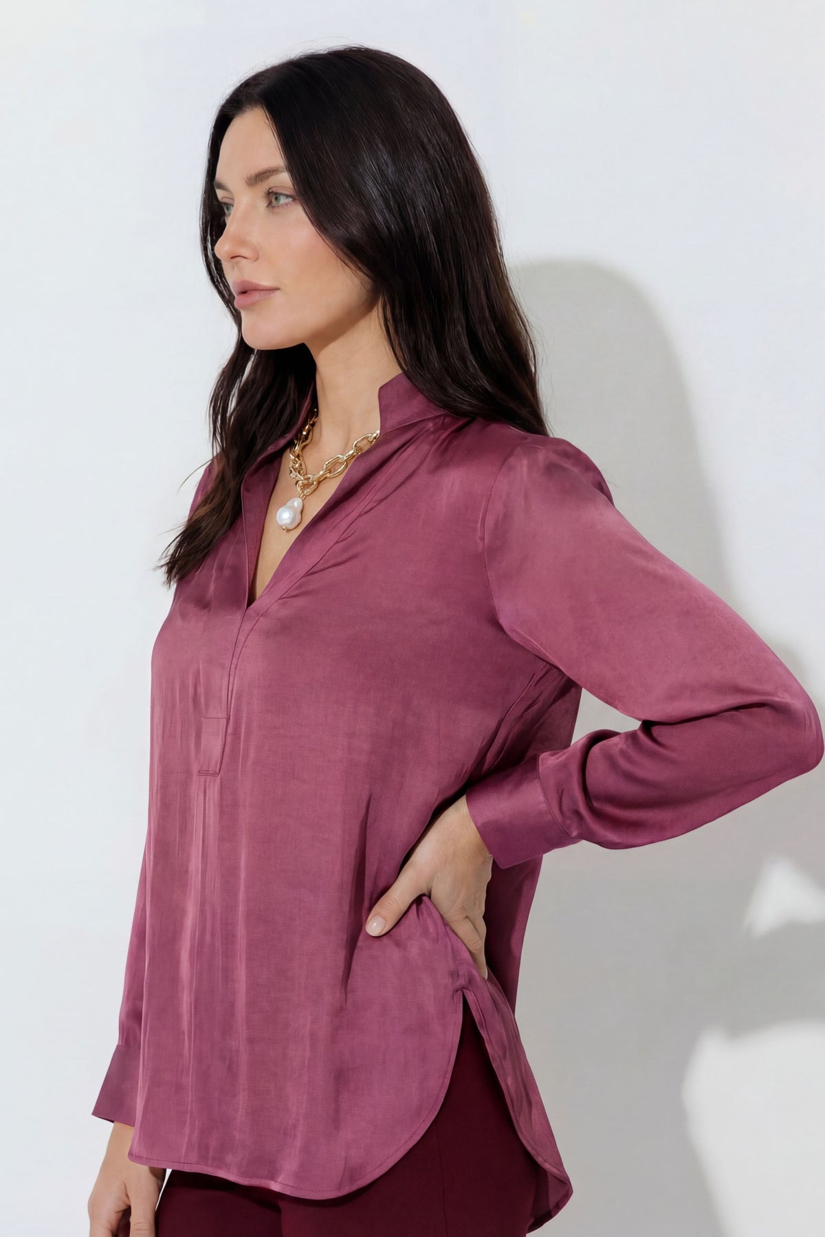 Deep Rose Glow Milan Blogger Shirt