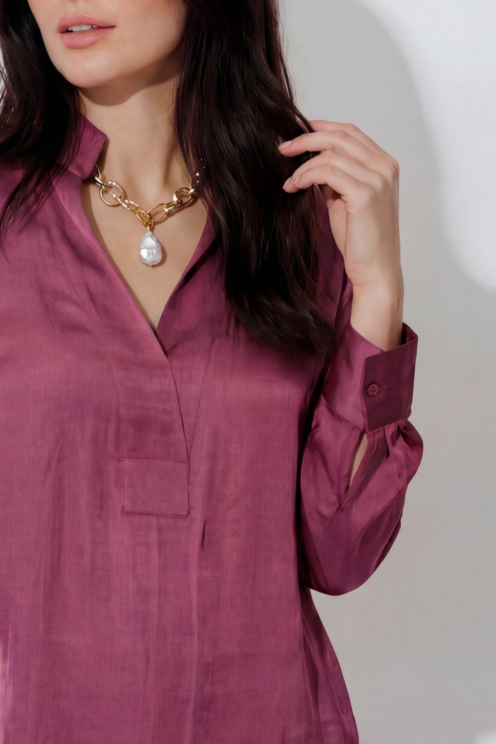 Deep Rose Glow Milan Blogger Shirt