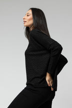 Black Lurex Crew Neck Jumper