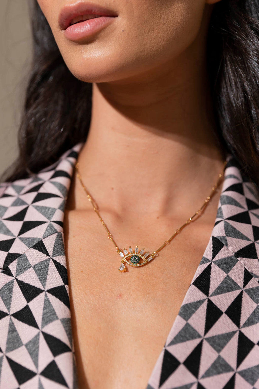 Gold Evil Eye Necklace