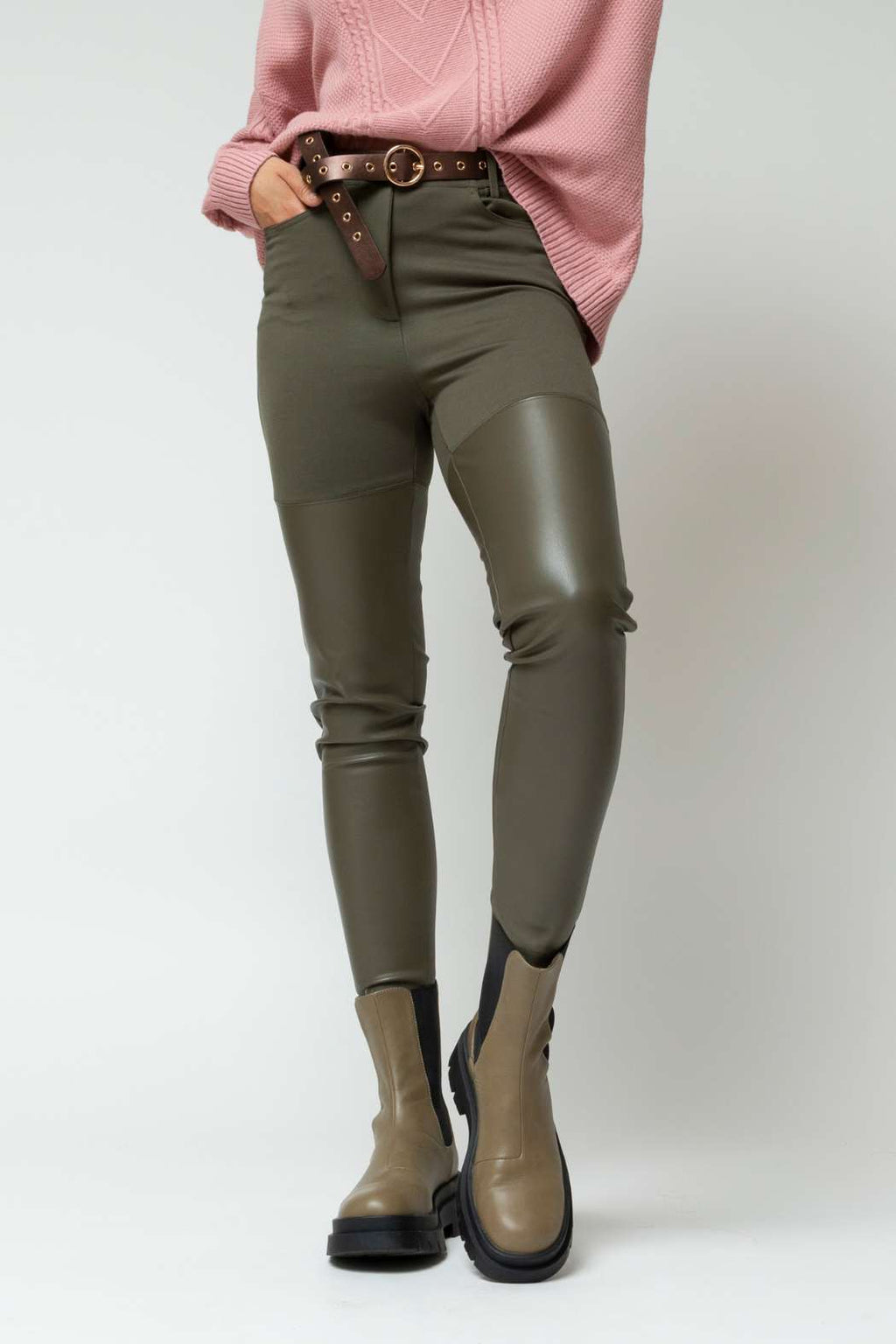 Khaki Ultra Spliced Pants - Final Sale