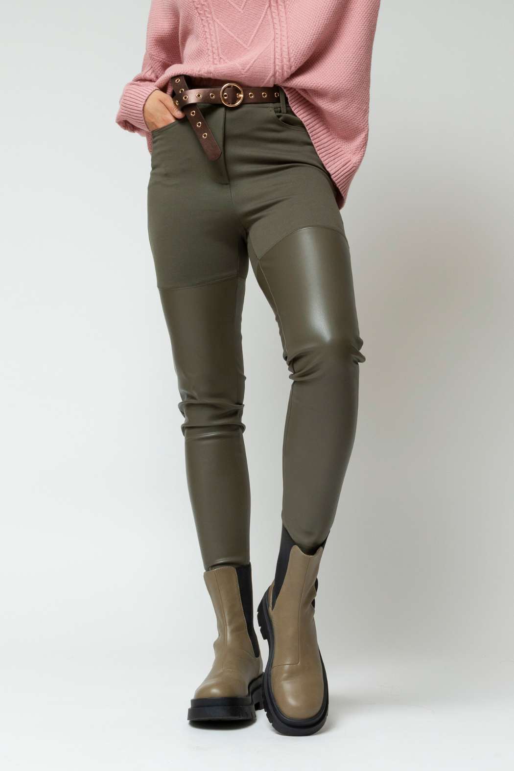 Khaki Ultra Spliced Pants - Final Sale