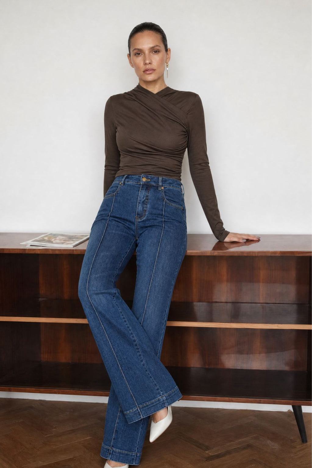 Dark Denim Pintuck Jean