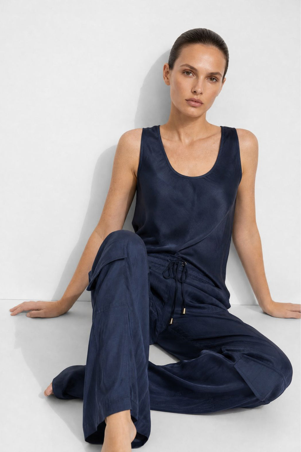 Navy Glow Bias Cami