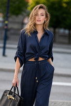 Navy Glow Boyfriend Shirt