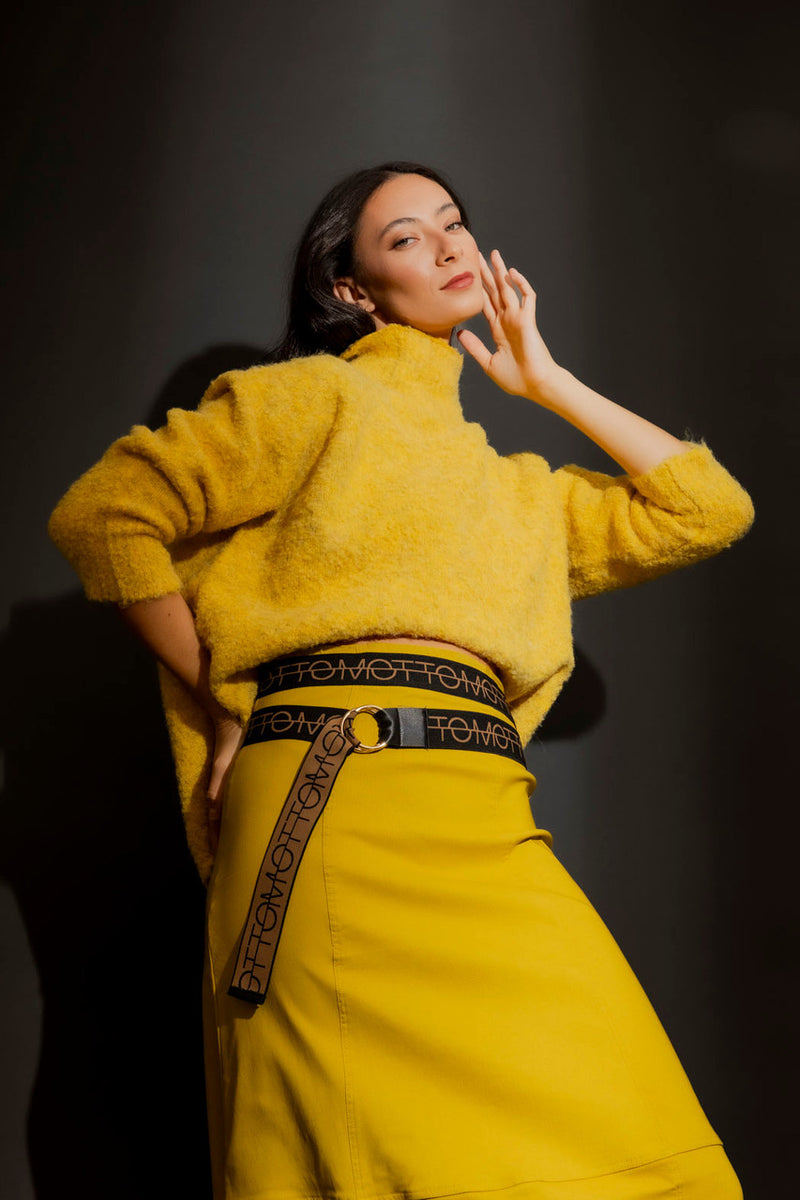 Chartreuse Knobbly Knit Jumper Chartreuse S