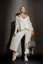 White Luxe Rib Cut Out Cardi