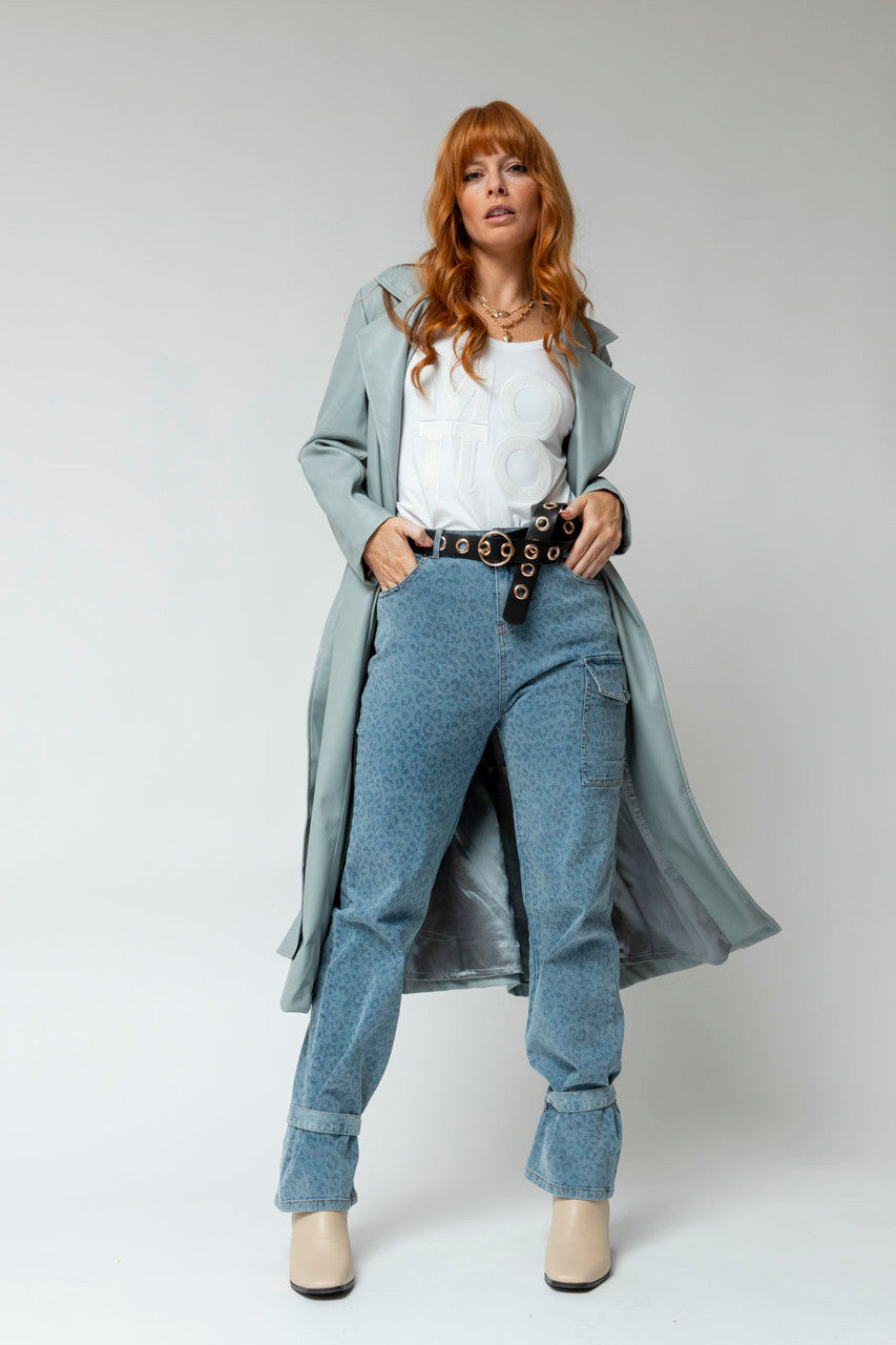 Light Chambray Animal Cargo Jeans