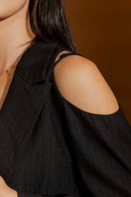 Black Cutout Shoulder Blazer