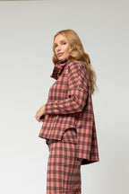 Pink Check Gigi Roll Neck Top - Sale