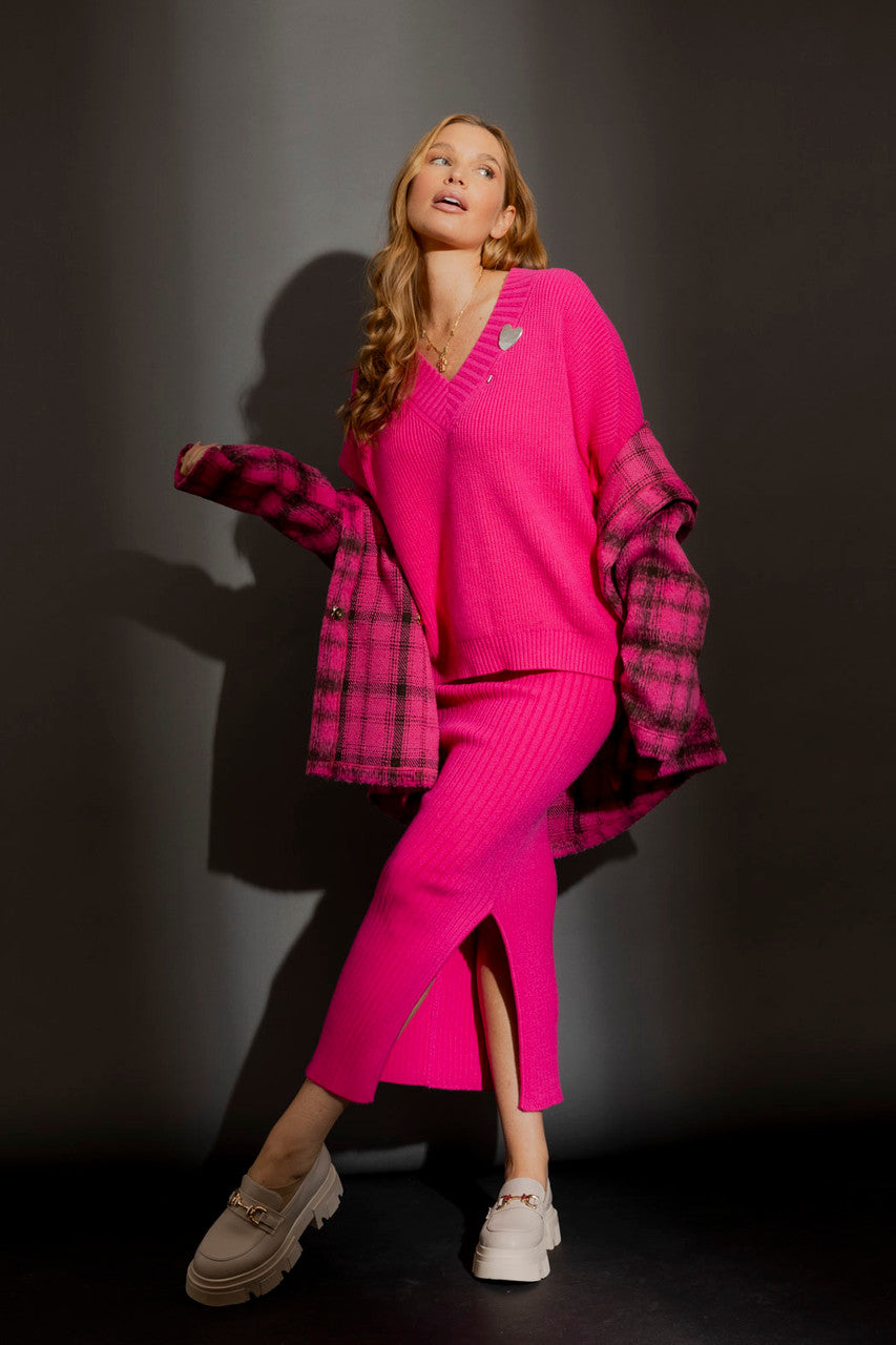 Pink Check Hooded Coat Pink Check