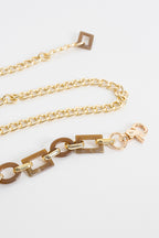 Tan Tortoiseshell/gold Chain Belt S