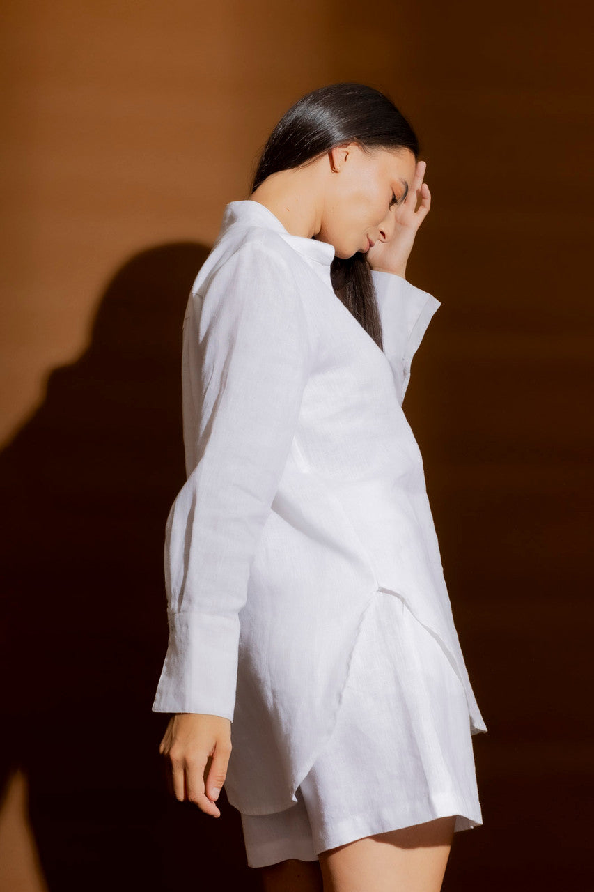White Linen Blogger Shirt
