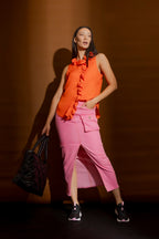 Orange Double Ruffle Cami