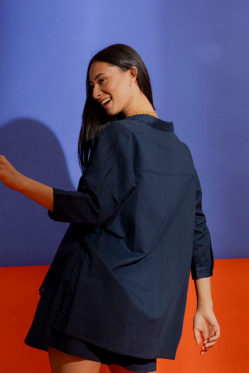 Navy Linen Everyday Shirt