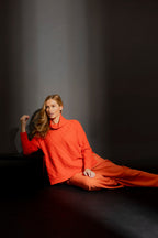 Orange Diamond Cowl Neck Jumper Orange S/M