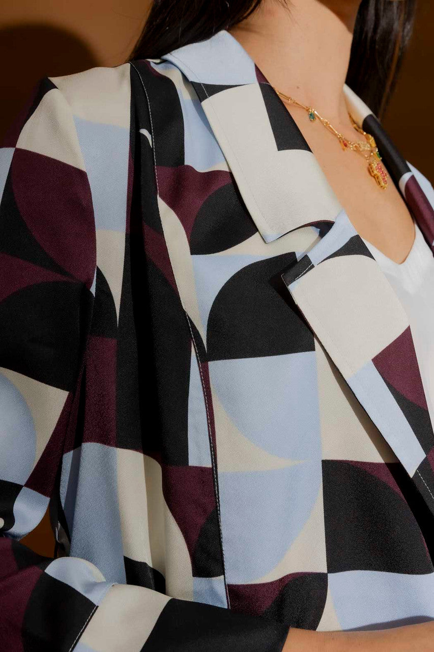 Blue/Merlot Retro Trench Coat