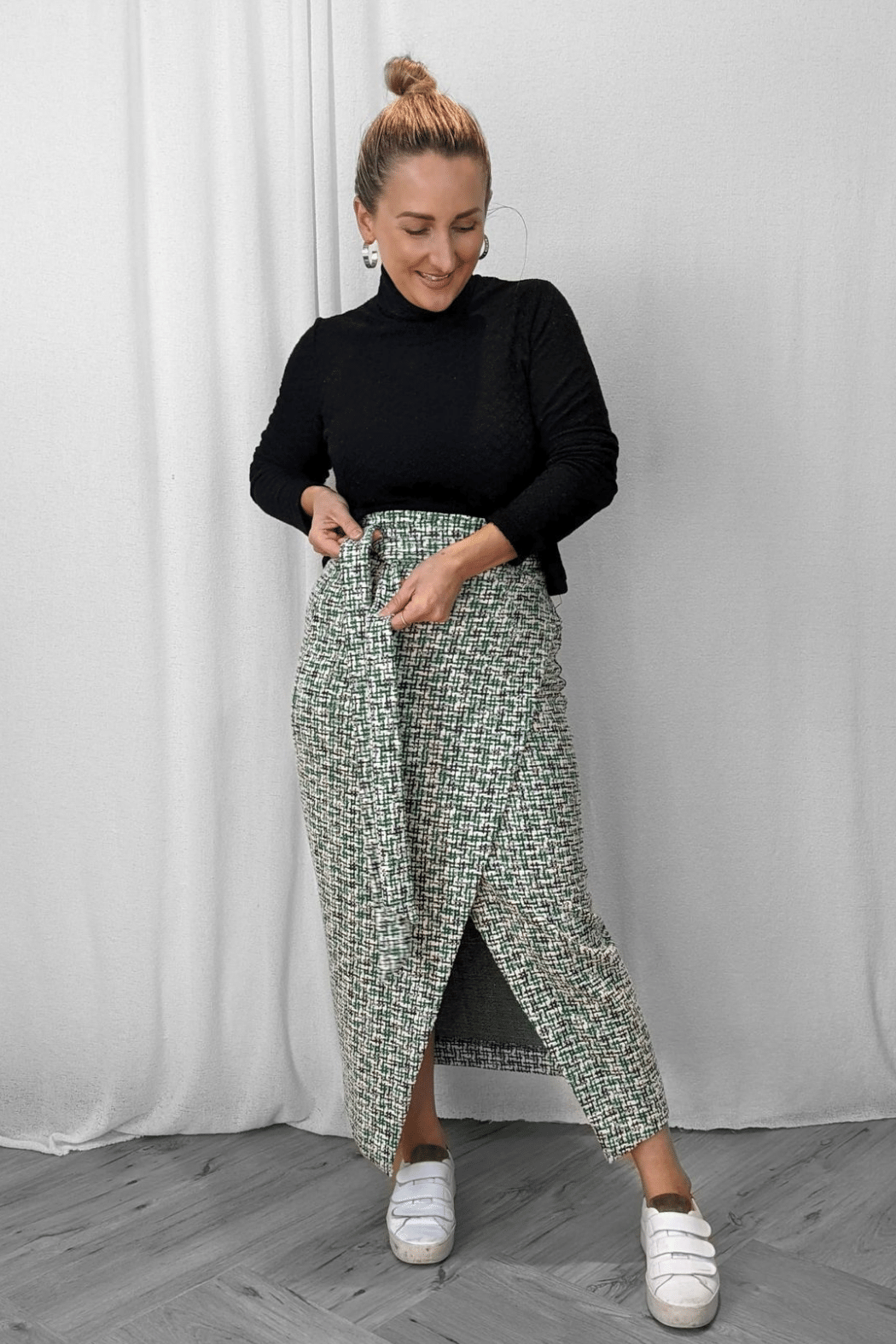Green Stretch Wrap Skirt - FINAL SALE