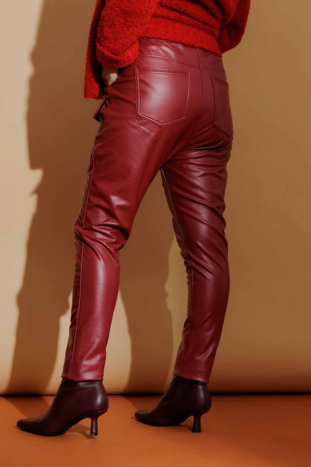Red Coated Jogger Pant