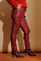 Red Coated Jogger Pant