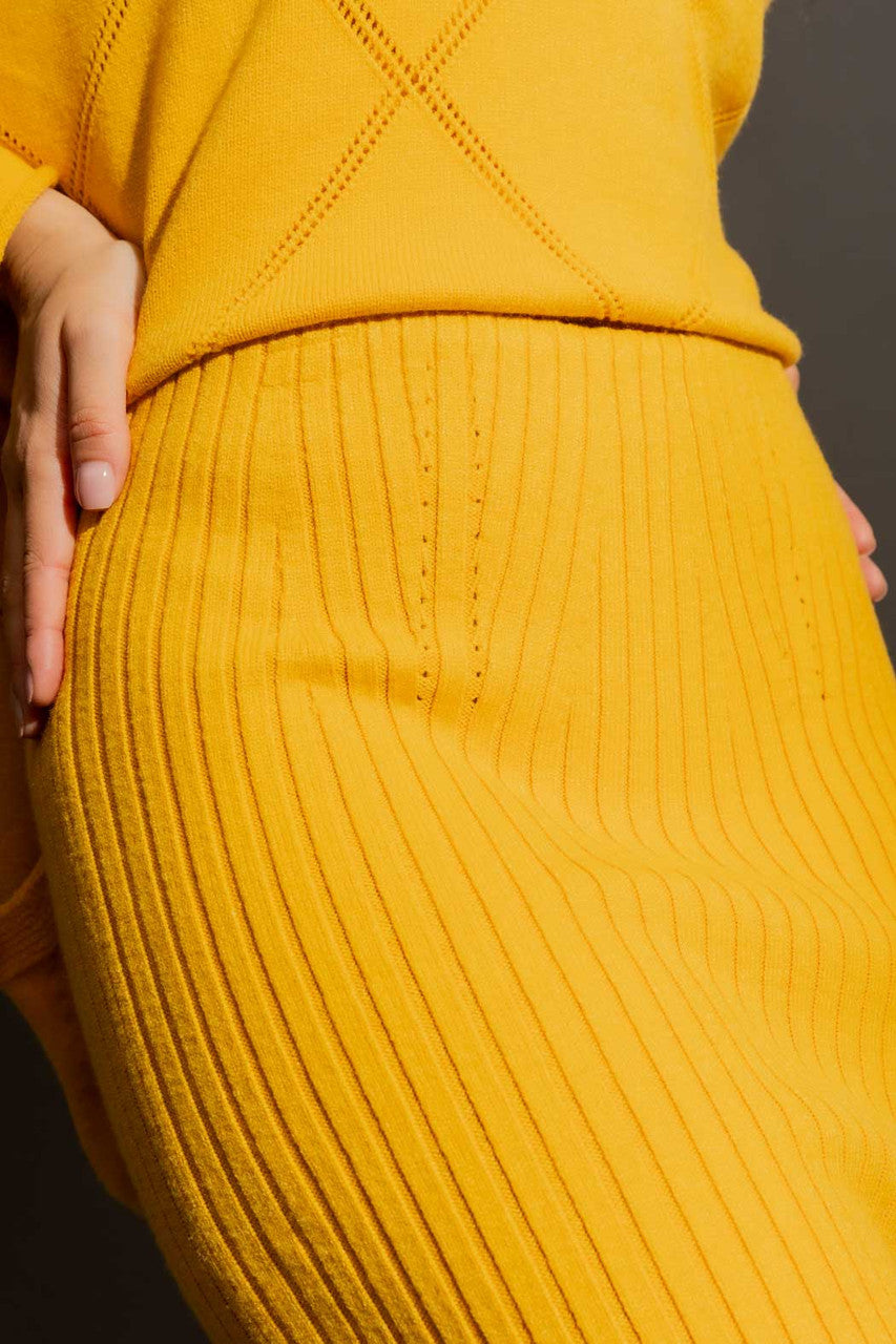 Marigold Rib Knit Skirt Marigold S