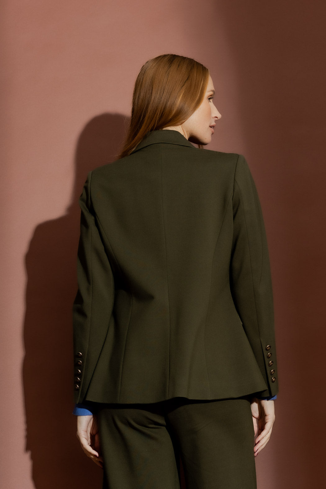 Khaki Ponte Sisca Blazer