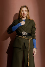 Khaki Ponte Sisca Blazer