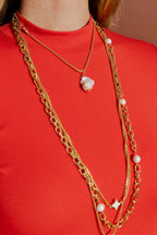 Red Tencel Mock Neck Top