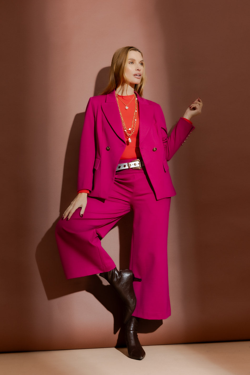 Raspberry Ponte Sisca Blazer