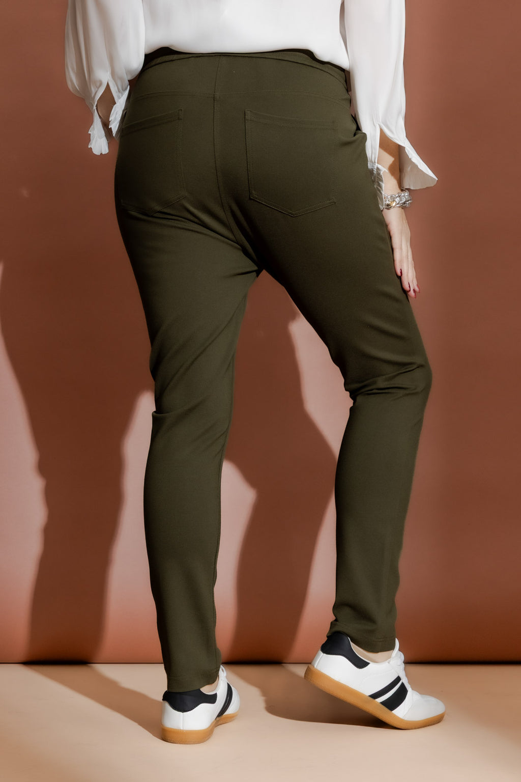 Khaki Ponte Jogger Cargo Pant