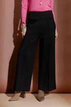 Black Ponte Pintuck Jet Culotte