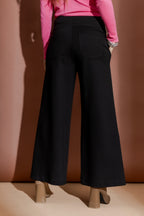 Black Ponte Pintuck Jet Culotte